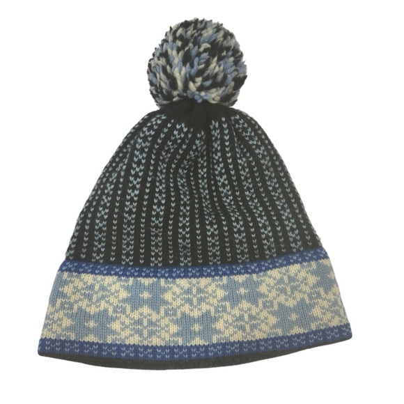 Mountain ladies & ewe handmade wool hat women Nordic blue black tan vintage - Picture 3 of 16